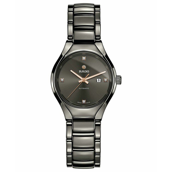 ラド レディース 腕時計 アクセサリー Women's Swiss Automatic True Diamond-Accent Plasma High-Tech Ceramic Bracelet Watch 30mm No