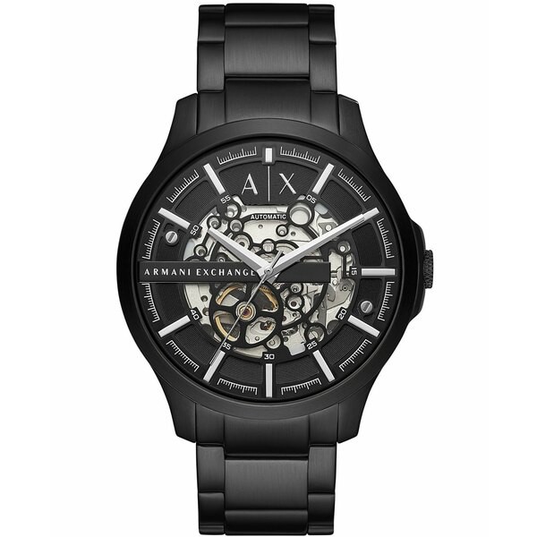 アルマーニ メンズ 腕時計 アクセサリー Men's Hampton Black Stainless Steel Bracelet Watch 46mm Black