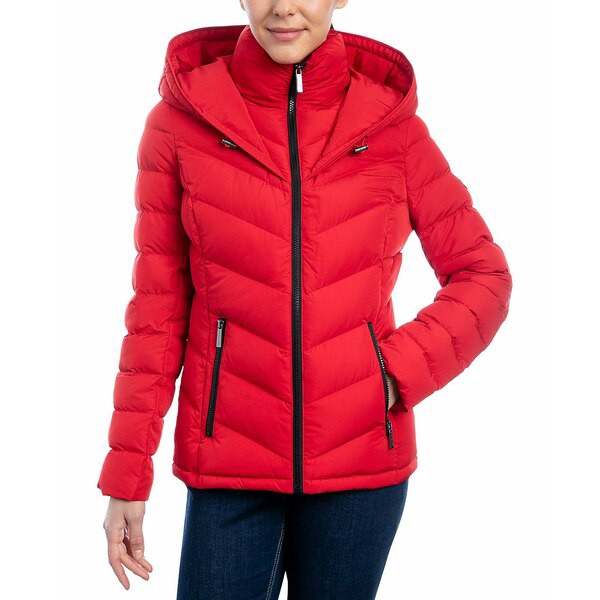 マイケルコース レディース ジャケット＆ブルゾン アウター Women's Hooded Down Puffer Coat, Created for Macy's Crimson