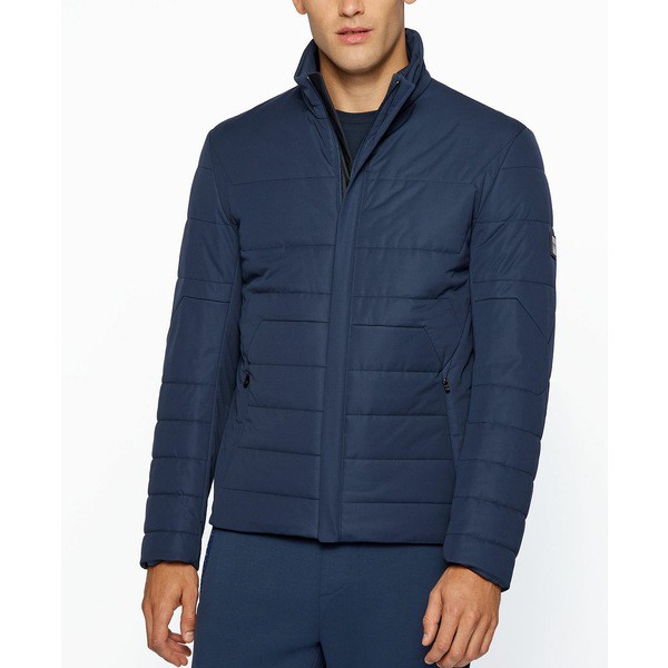 ヒューゴボス メンズ ジャケット＆ブルゾン アウター BOSS Men's Water-Repellent Padded Jacket Navy