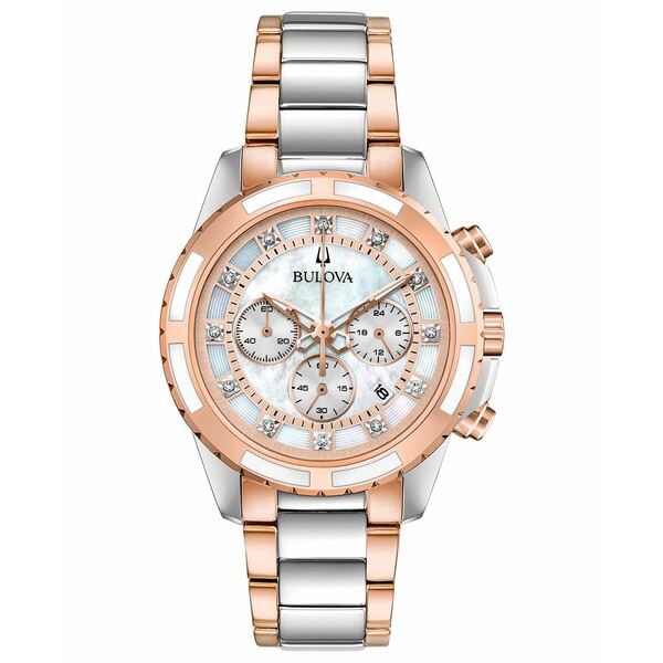 ブロバ レディース 腕時計 アクセサリー Women's Chronograph Diamond-Accent Two-Tone Stainless Steel Bracelet Watch 36mm No Color