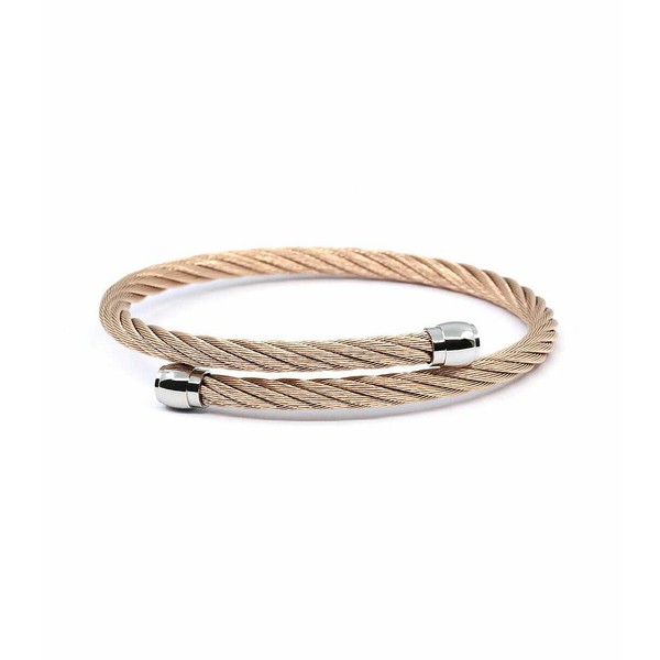 シャリオール メンズ ブレスレット・バングル・アンクレット アクセサリー Men's Celtic Stainless Steel Bangle Rose Gold-Tone