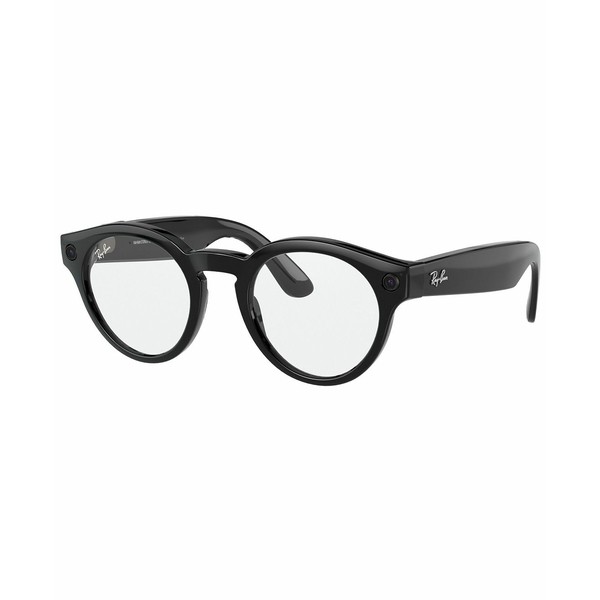 レイバン レディース サングラス＆アイウェア アクセサリー Stories Round 48 Unisex Smart Glasses Shiny Black