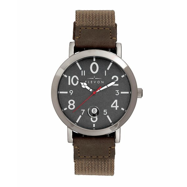 エレボン レディース 腕時計 アクセサリー Women's Mach 5 Light Brown or Black or Beige or Blue or Green Canvas Band Watch, 43mm Be