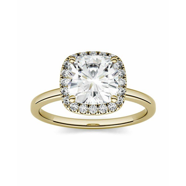 チャールズ アンド コルバード レディース リング アクセサリー Moissanite Cushion Halo Engagement Ring 1-3/8 ct. t.w. Diamond Equiv