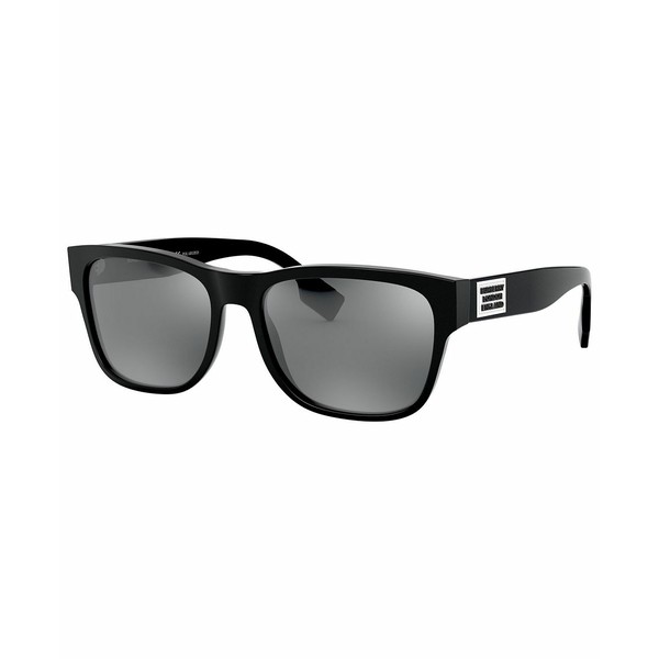 バーバリー メンズ サングラス・アイウェア アクセサリー Men's Polarized Sunglasses, BE4309 BLACK/POLAR DARK GREY MIRROR SILVER