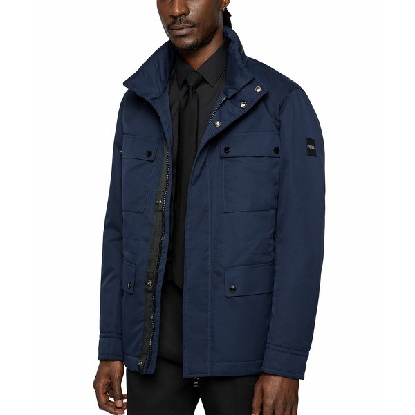 ヒューゴボス メンズ ジャケット＆ブルゾン アウター BOSS Men's Water-Repellent Field Jacket Dark Blue