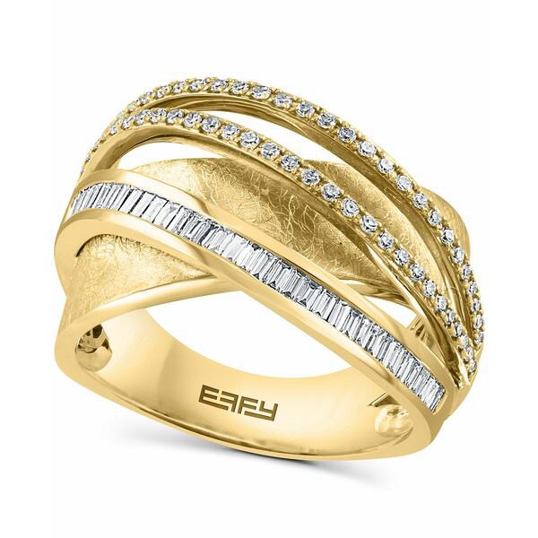 エフィー コレクション レディース リング アクセサリー EFFY® Diamond Crossover Statement Ring (1/2 ct. t.w.) in 14k Gold Yello