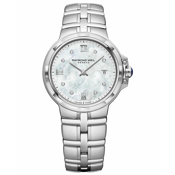 レイモンドウェイル レディース 腕時計 アクセサリー Women's Swiss Parsifal Diamond-Accent Stainless Steel Bracelet Watch 30mm Stai