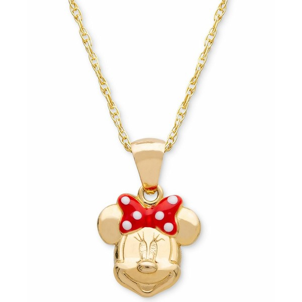 ディズニー レディース ネックレス・チョーカー・ペンダントトップ アクセサリー Children's Minnie Mouse 15" Pendant Necklace with En