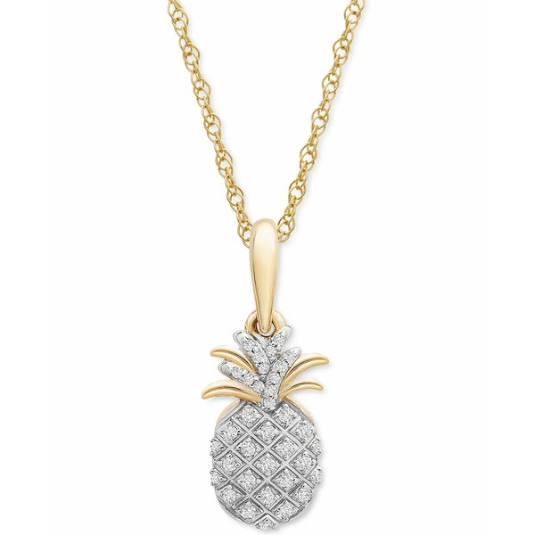 ラップド レディース ネックレス・チョーカー・ペンダントトップ アクセサリー Diamond Pineapple 18" Pendant Necklace (1/10 ct. t.w.