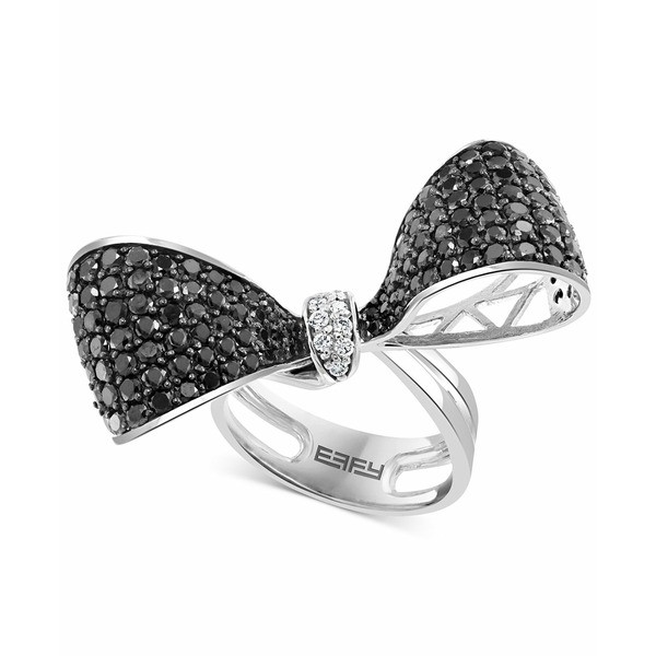 エフィー コレクション レディース リング アクセサリー EFFY® Black & White Diamond Bow Ring (3-3/8 ct. t.w.) in 14k White Gold