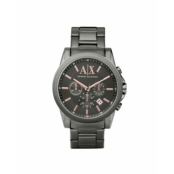 アルマーニ メンズ 腕時計 アクセサリー Men's Chronograph Gunmetal Gray Stainless Steel Bracelet Watch 45mm Gray