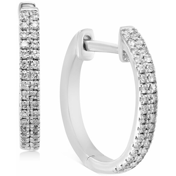 エフィー コレクション レディース ピアス＆イヤリング アクセサリー EFFY® Diamond Small Double Row Hoop Earrings (1/5 ct. t.w.)