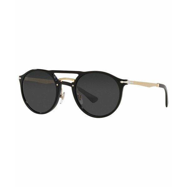 ペルソル レディース サングラス＆アイウェア アクセサリー Unisex Polarized Sunglasses, PO3264S 50 Black Gold-Tone