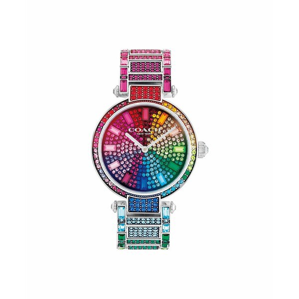 コーチ レディース 腕時計 アクセサリー Women's Cary Rainbow Crystals Stainless Steel Bracelet Watch 34mm Stainless Steel