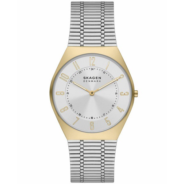 スカーゲン メンズ 腕時計 アクセサリー Men's Grenen Ultra Slim Watch in Silver-Tone Stainless Steel Mesh Bracelet Watch, 37mm Sil