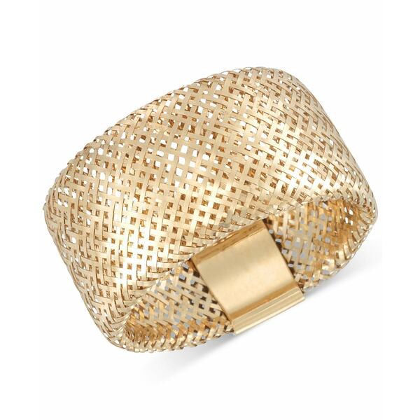 イタリアン ゴールド レディース リング アクセサリー Openwork Mesh Stretch Ring in 14k Gold, Made in Italy Yellow Gold