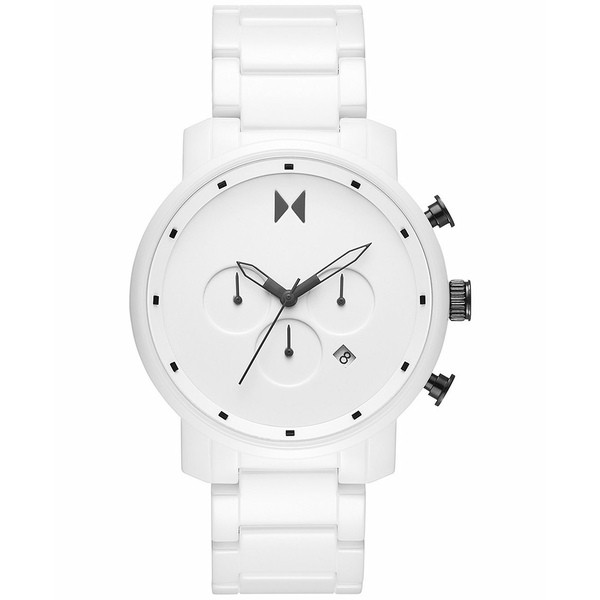 エムブイエムティー レディース 腕時計 アクセサリー Chrono White Ceramic Bracelet Watch 45mm White