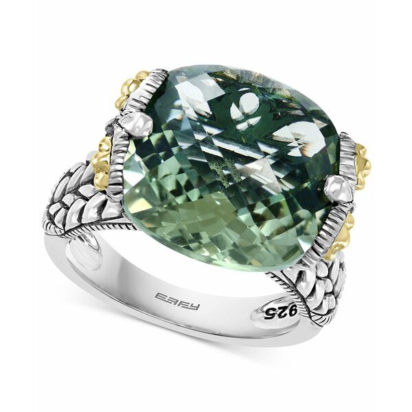 エフィー コレクション レディース リング アクセサリー EFFY® Green Quartz Two-Tone Statement Ring (10-1/3 ct. t.w.) in Sterlin