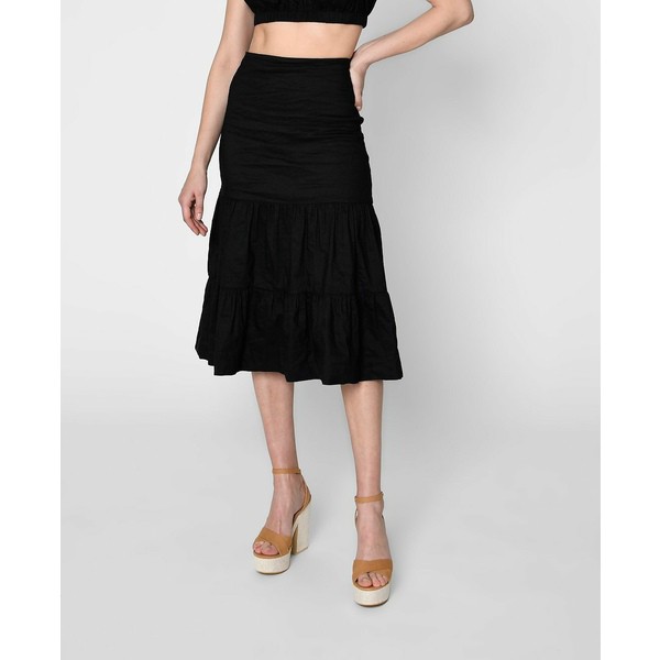 ニコルミラー レディース スカート ボトムス Women's Cotton Metal Midi Skirt Black