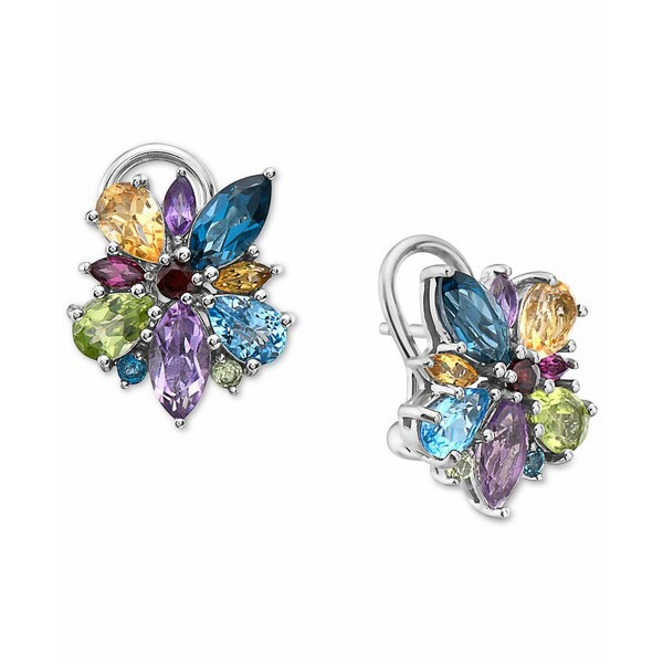 エフィー コレクション レディース ピアス＆イヤリング アクセサリー EFFY® Multi-Gemstone Flower Stud Earrings (6-1/20 ct. t.w.)