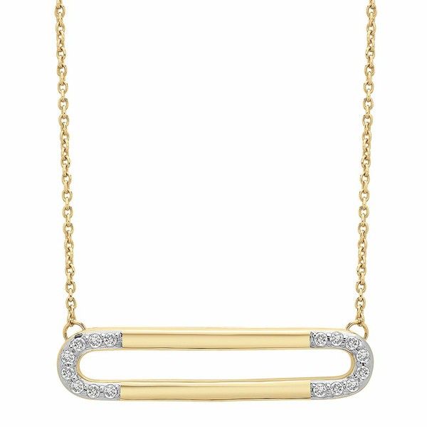 ラップド レディース ネックレス・チョーカー・ペンダントトップ アクセサリー Diamond Clip Pendant Necklace (1/10 ct. t.w.) in 14k