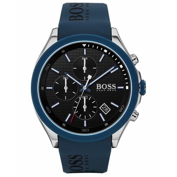 ボス メンズ 腕時計 アクセサリー Men's Chronograph Velocity Blue Silicone Strap Watch 45mm Blue