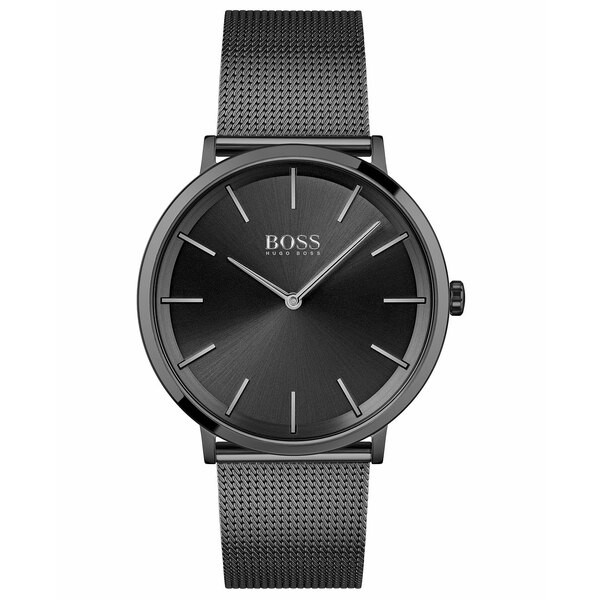 ボス メンズ 腕時計 アクセサリー HUGO Men's Skyliner Black Stainless Steel Mesh Bracelet Watch 40mm Black