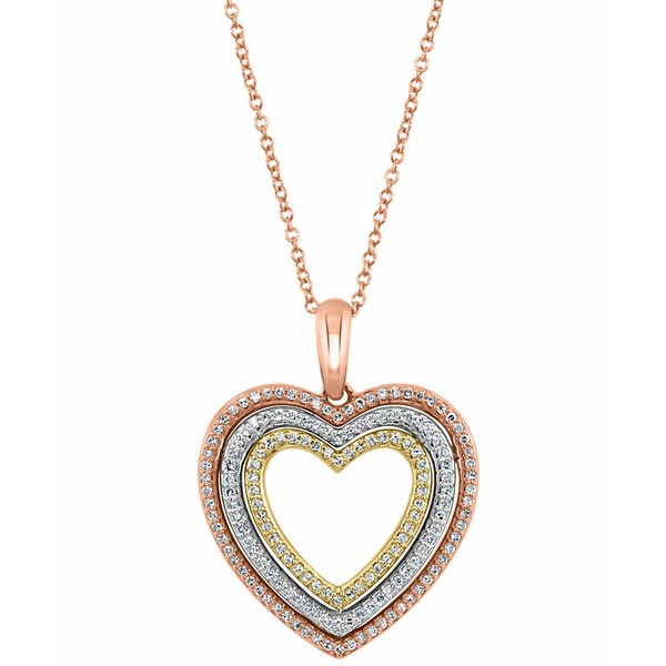 エフィー コレクション レディース リング アクセサリー EFFY® Diamond Open Heart 18" Pendant Necklace (3/8 ct. t.w.) in 14k Ros