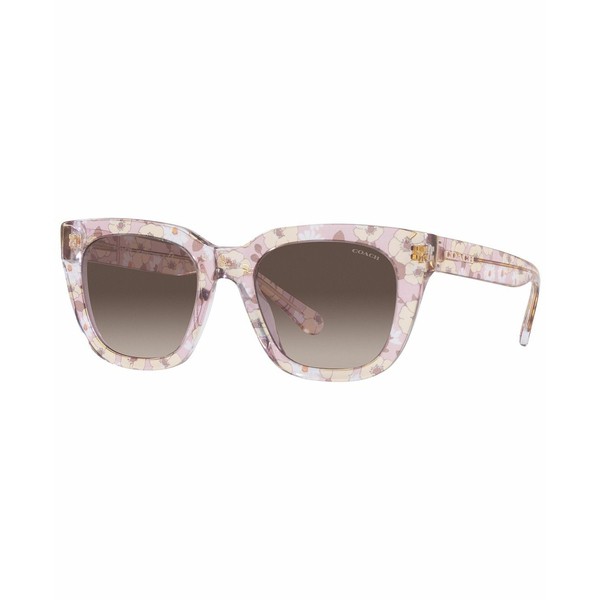 コーチ レディース サングラス＆アイウェア アクセサリー Women's Sunglasses, HC8318 C3449 52 Transparent Pink Floral Print