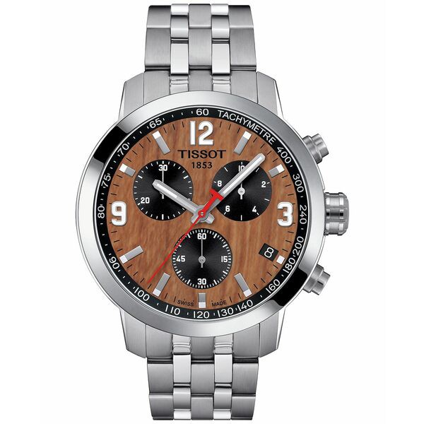 ティソット メンズ 腕時計 アクセサリー Men's Swiss Chronograph PRC 200 NBA Stainless Steel Bracelet Watch 42mm Silver