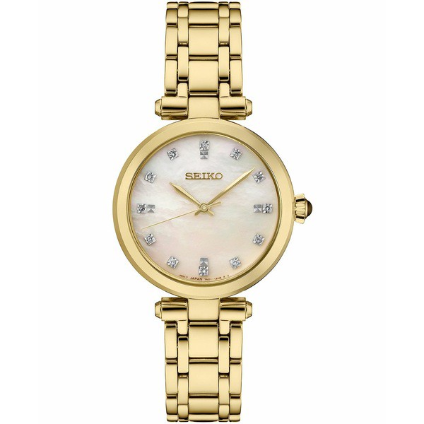 セイコー レディース 腕時計 アクセサリー Women's Diamond (1/8 ct. t.w.) Gold-Tone Stainless Steel Bracelet Watch 30mm Mother Of P