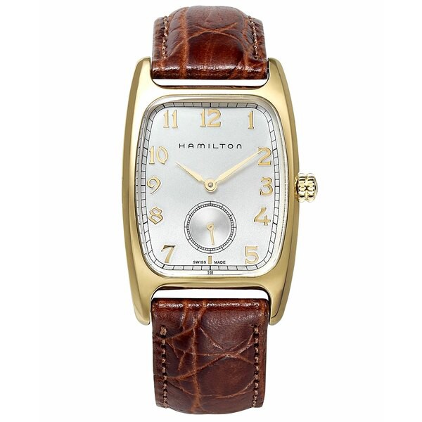 ハミルトン メンズ 腕時計 アクセサリー Men's Swiss Boulton Brown Leather Strap Watch 27mm H13431553 None