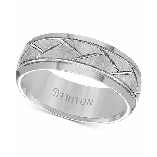 トライトン メンズ リング アクセサリー Men's Tungsten Carbide 8mm Diagonal Accent Ring Tungsten