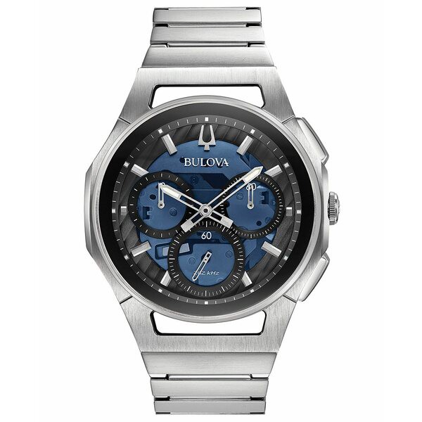 ブロバ メンズ 腕時計 アクセサリー Men's Chronograph Curv Stainless Steel Bracelet Watch 44mm No Color