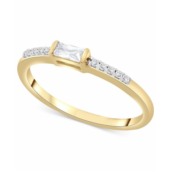 ラップド レディース リング アクセサリー Certified Diamond Baguette Ring (1/6 ct. t.w.) in 14k Gold, Created for Macy's Yellow G