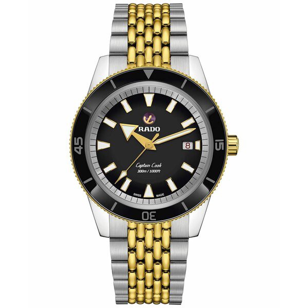 ラド メンズ 腕時計 アクセサリー Men's Captain Cook Automatic Two-Tone Stainless Steel Bracelet Watch 42mm Black