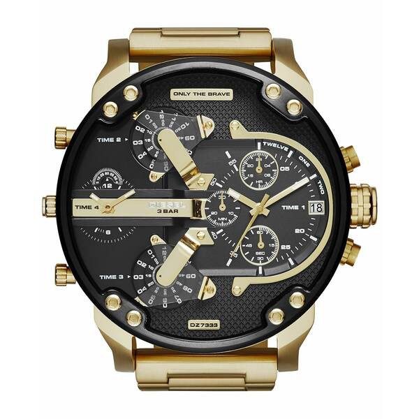 ディーゼル メンズ 腕時計 アクセサリー Men's Mr. Daddy 2.0 Gold-Tone Ion-Plated Stainless Steel Bracelet Watch 57mm DZ7333 Gold/B