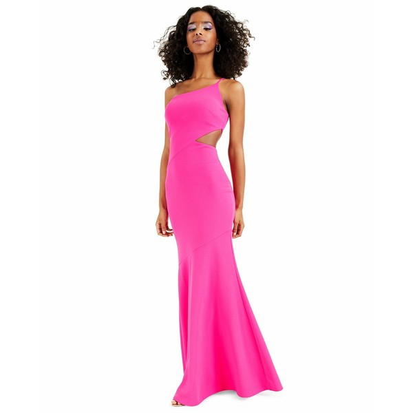 ベッツィ アンド アダム レディース ワンピース トップス One-Shoulder Side-Cutout Gown Pink