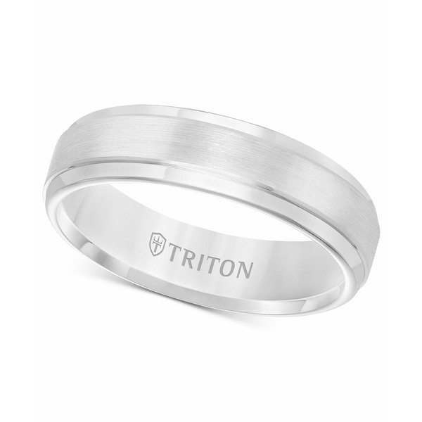 トライトン メンズ リング アクセサリー Men's White Tungsten Carbide Ring, Comfort Fit Wedding Band (6mm) Tungsten