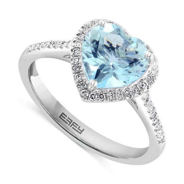 エフィー コレクション レディース リング アクセサリー EFFY® Aquamarine (1-1/2 ct. t.w.) & Diamond (1/5 ct. t.w.) Heart Ring i