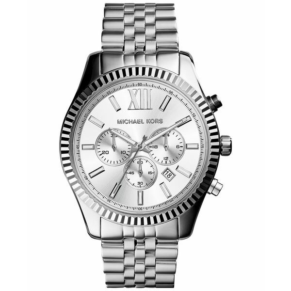 マイケルコース メンズ 腕時計 アクセサリー Men's Chronograph Lexington Stainless Steel Bracelet Watch 45mm MK8405 Silver/Silver