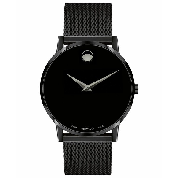 モバド メンズ 腕時計 アクセサリー Men's Swiss Museum Black PVD Mesh Bracelet Watch 40mm Black