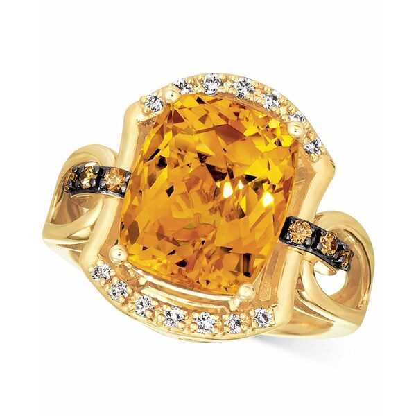 ルヴァン レディース リング アクセサリー Cinnamon Citrine (4-5/8 ct. t.w.) & Diamond (1/4 ct. t.w.) Statement Ring in 14k Gold Ci