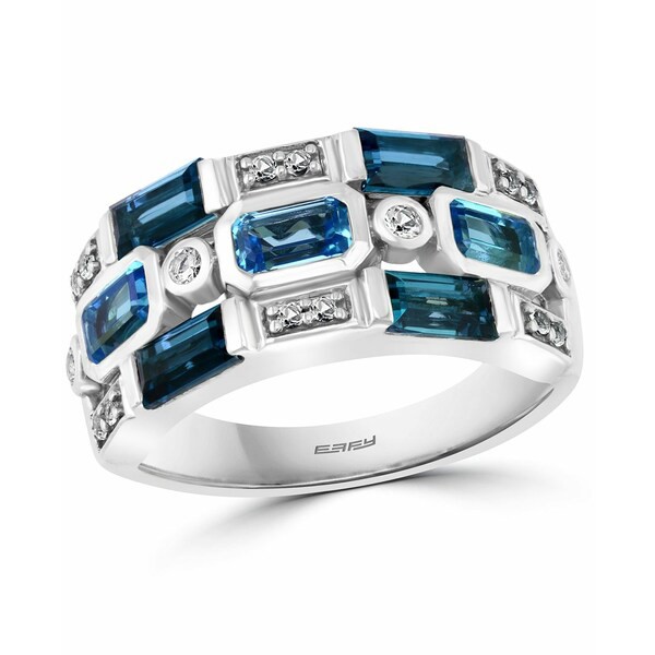 エフィー コレクション レディース リング アクセサリー EFFY® Blue & White Topaz Statement Ring (2-3/4 ct. t.w.) in Sterling Si