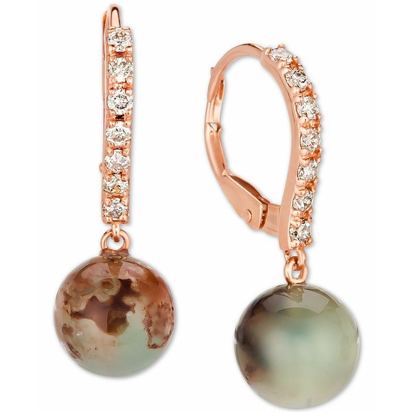 ルヴァン レディース ピアス＆イヤリング アクセサリー Aquaprase & Nude Diamond (1/4 ct. t.w.) Drop Earrings in 14k Rose Gold Rose