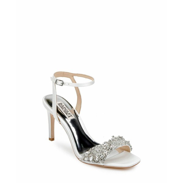 バッジェリーミシュカ レディース サンダル シューズ Rider Embellished Two-Piece Dress Sandals White Satin