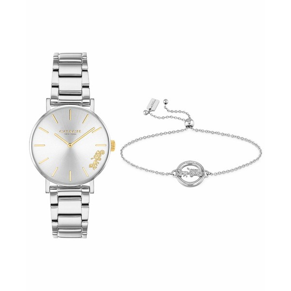 コーチ レディース 腕時計 アクセサリー Women's Perry Stainless Steel Bracelet Watch 28mm Gift Set Silver