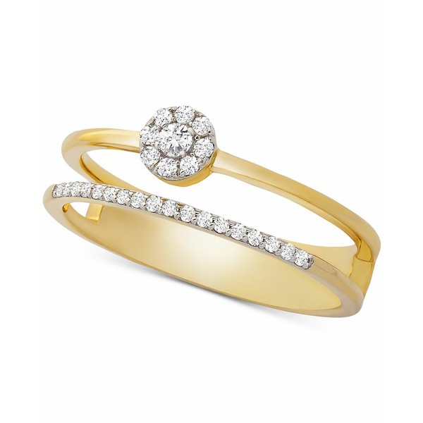 ラップド レディース リング アクセサリー Diamond Cluster Double Ring (1/6 ct. t.w.) in 14k Gold, Created for Macy's Yellow Gold